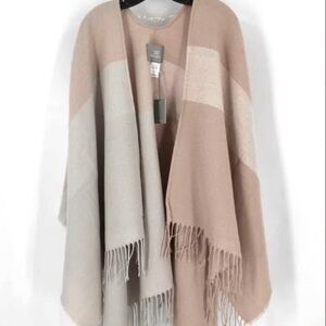 Soia & Kyo Womens Peach Yadira Fringe Poncho Shawl Wrap One Size